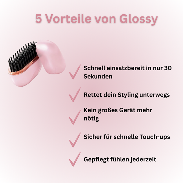 Glossy Mini Glättbürste Reisefreundlich USB